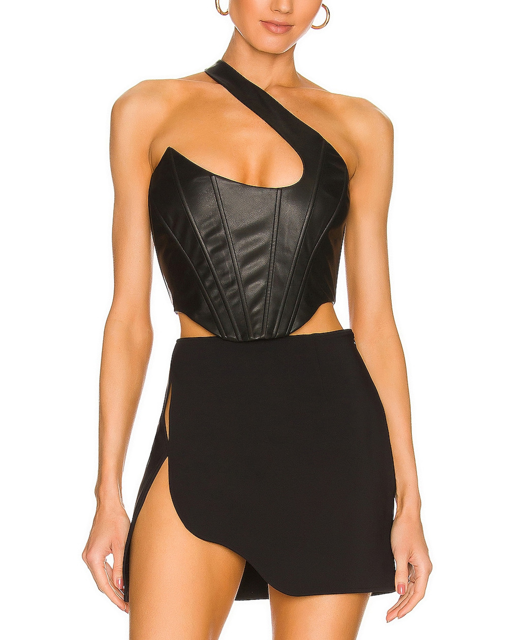 Nbd Asymmetric Black Elodie Bustier Size S NWT